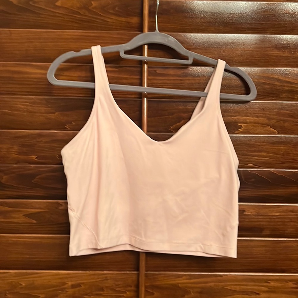 Pink Lululemon align tank cropped in size 12